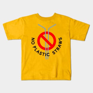 No Plastic Straws Kids T-Shirt